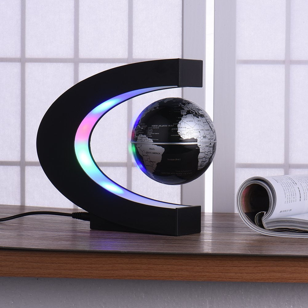 Floating Globe with Led Lights C Shape Magnetic Levitation Floating Globe