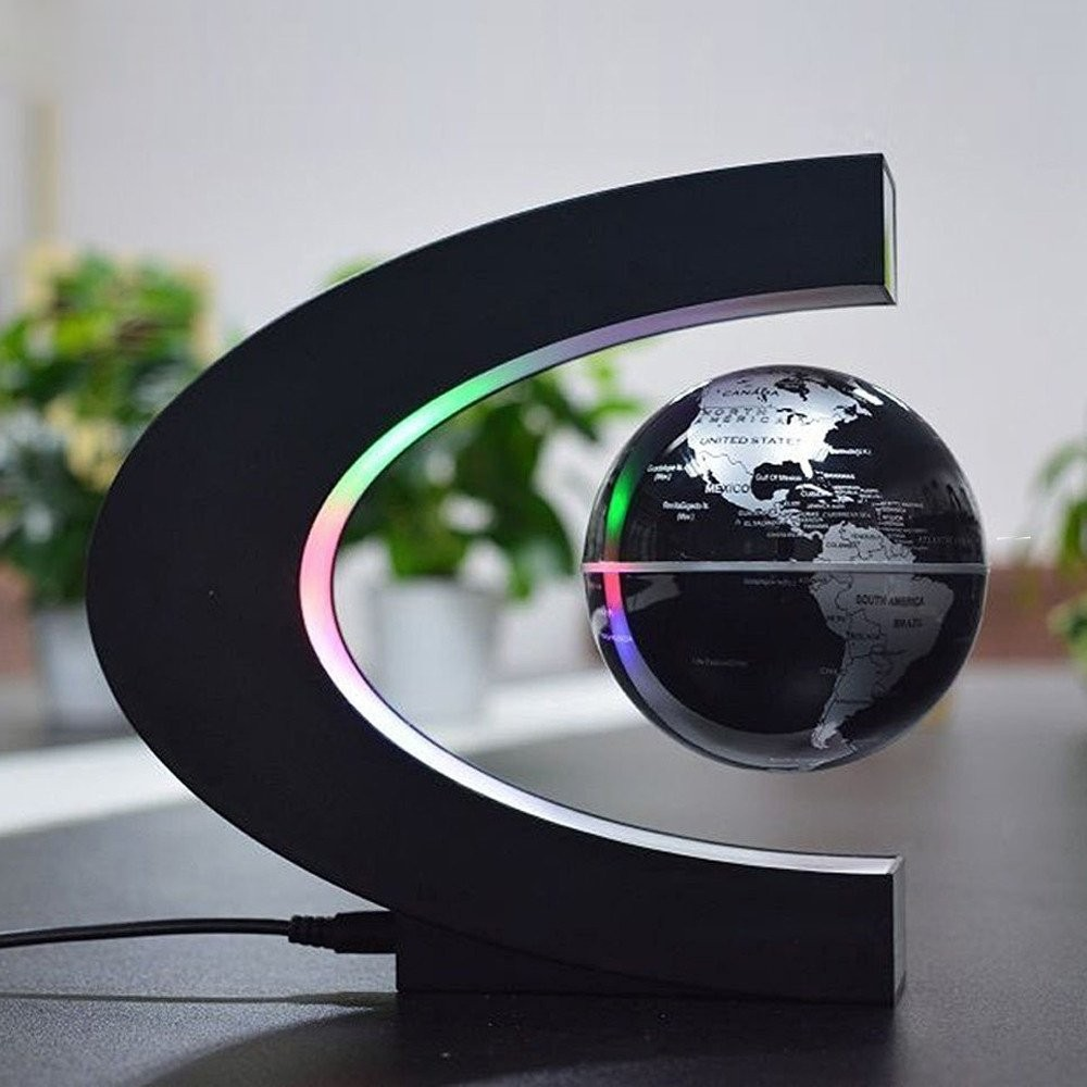 Floating Globe with Led Lights C Shape Magnetic Levitation Floating Globe