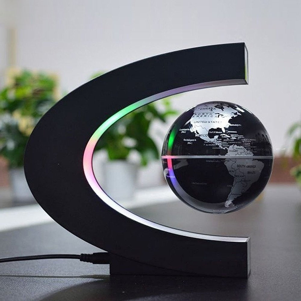 Floating Globe with Led Lights C Shape Magnetic Levitation Floating Globe